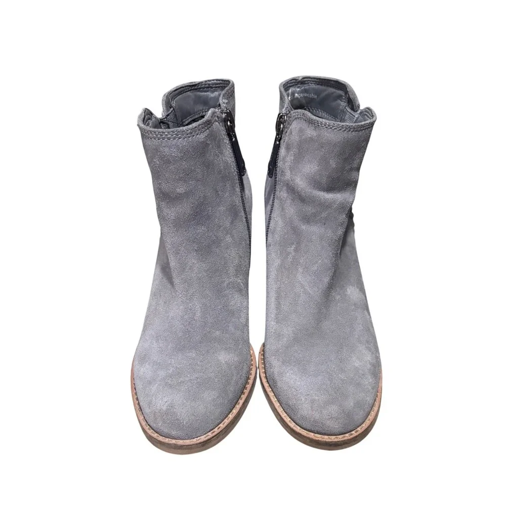 Blondo Waterproof Suede Gray Ankle Boots Heel Booties‎ Women Size 6M